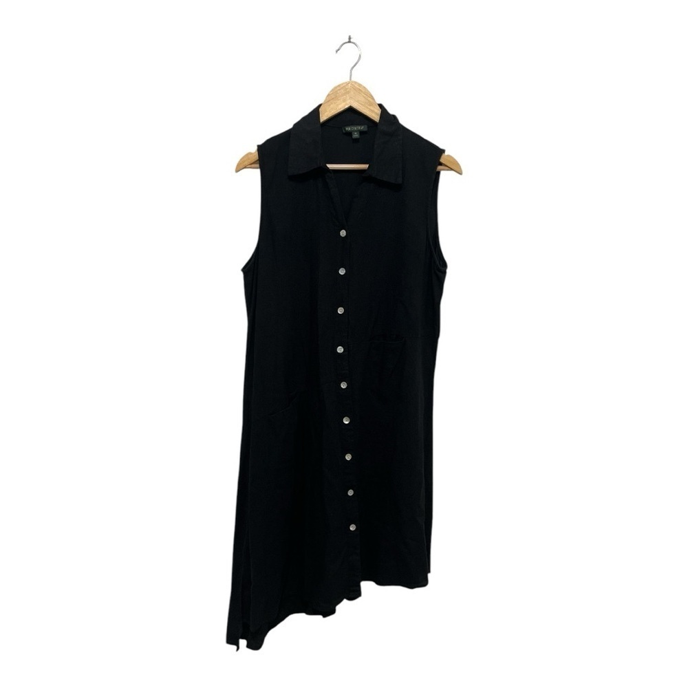 For Cynthia Asymmetrical Linen Blend Midi Dress Size Medium